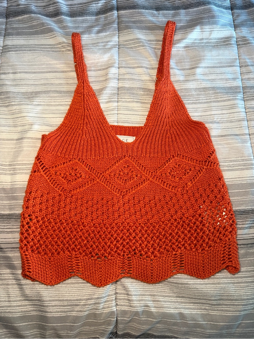 NWOT Sage Orange Knit Crochet Camisole